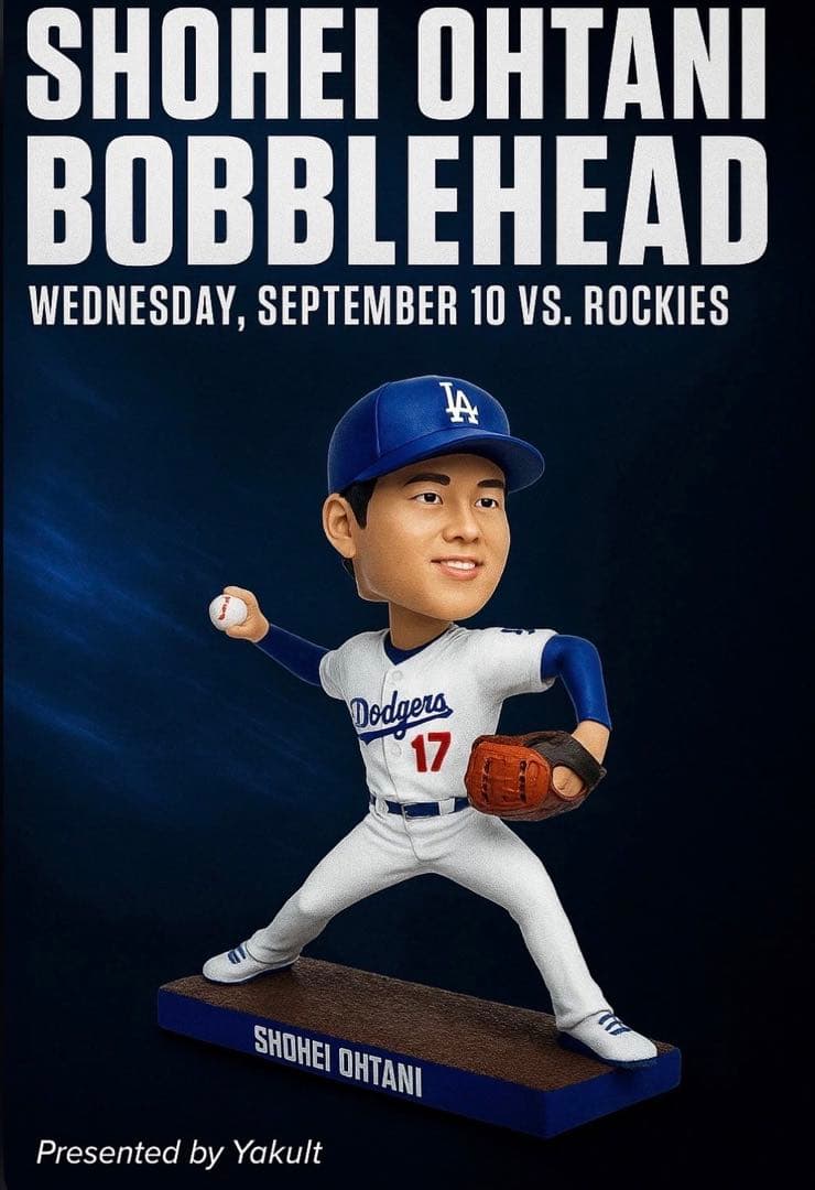 大谷翔平　ボブルヘッド 2025年9月10日配布