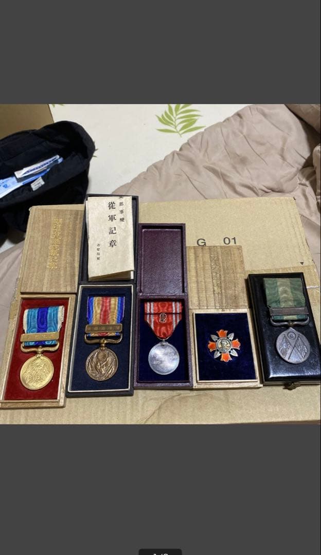 古い勲章・記章・明治〜日清戦争 従軍記章・傷痍記章・赤十字 ジャンク