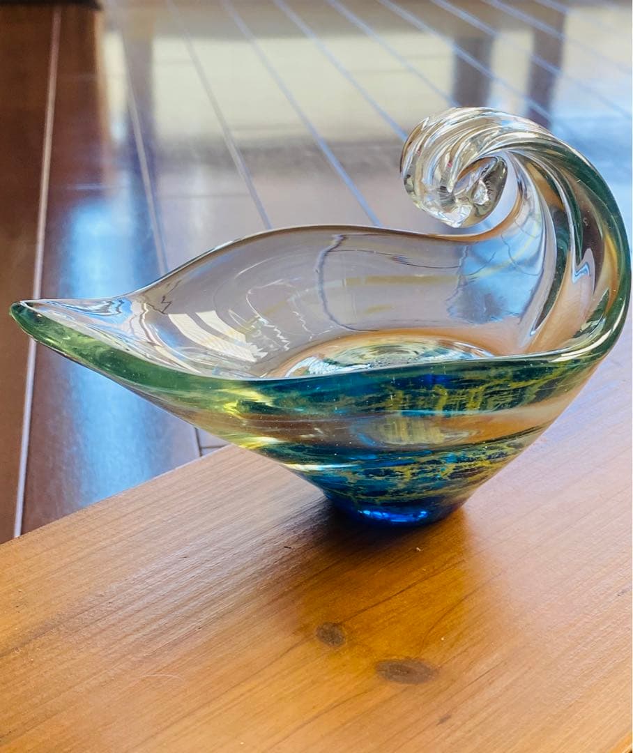 ガラス　小物入れ　サインあり　宇宙　アース　地中海　海底　惑星　地球　神秘