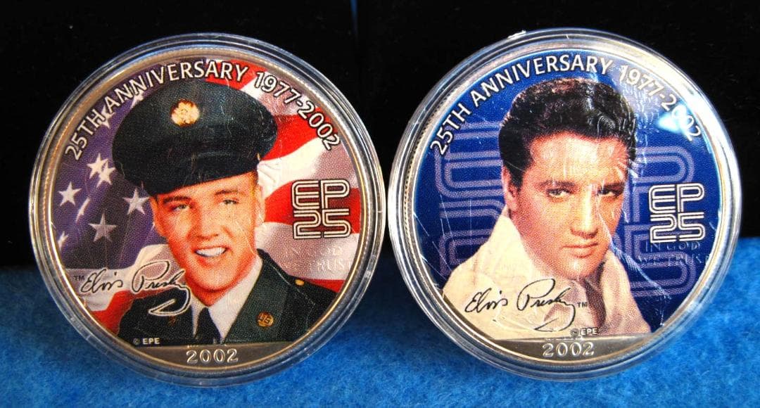 アメリカンシルバーイーグルカラー　１オンス銀貨　E・プレスリー２５周年記念　４枚