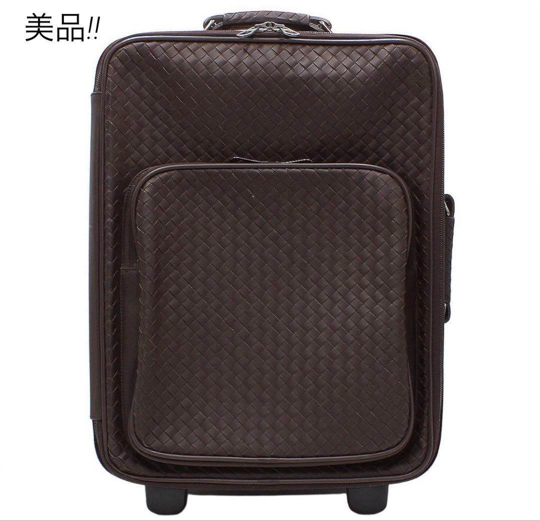 R2089 美品 ボッテガヴェネタ イントレチャート レザー キャリーバッグ