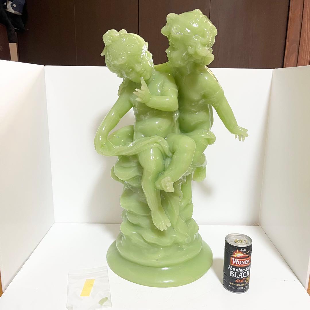 翡翠玉石彫刻 天使像 高さ54センチ 重量15キロ ヒスイ 希少 レア 大型