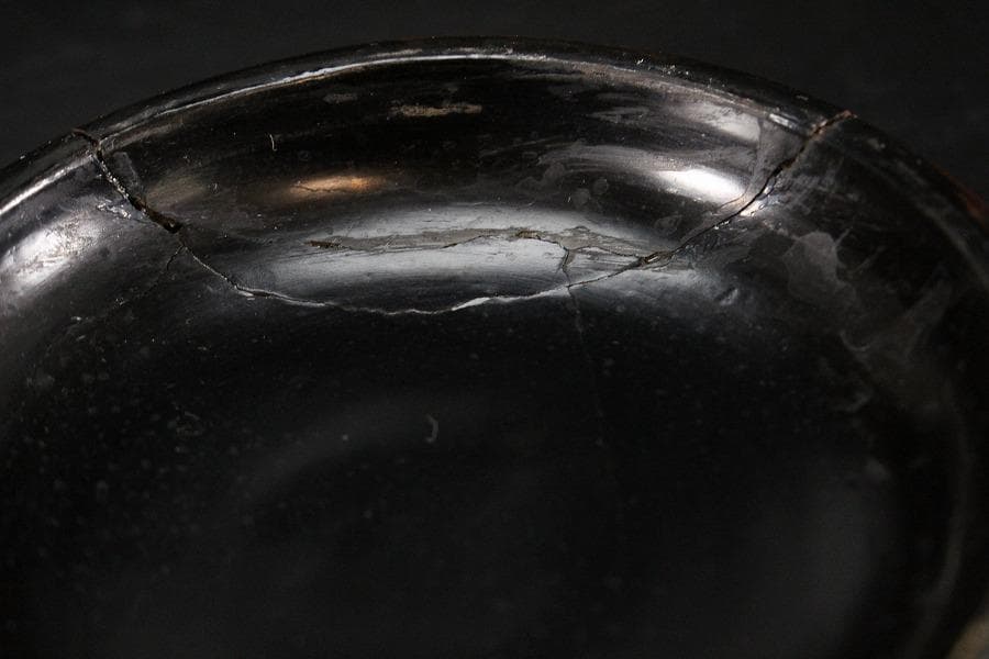 中国美術 堆朱 刻 林行唐子図 香合 蓋物 旧家蔵出