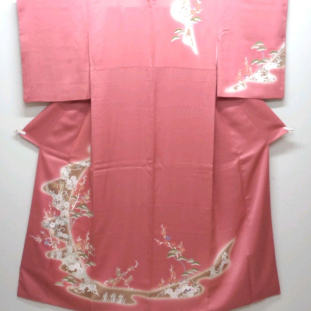 663　半額セール　正絹　小田急百貨店誂え　友禅　訪問着　４点フルセット