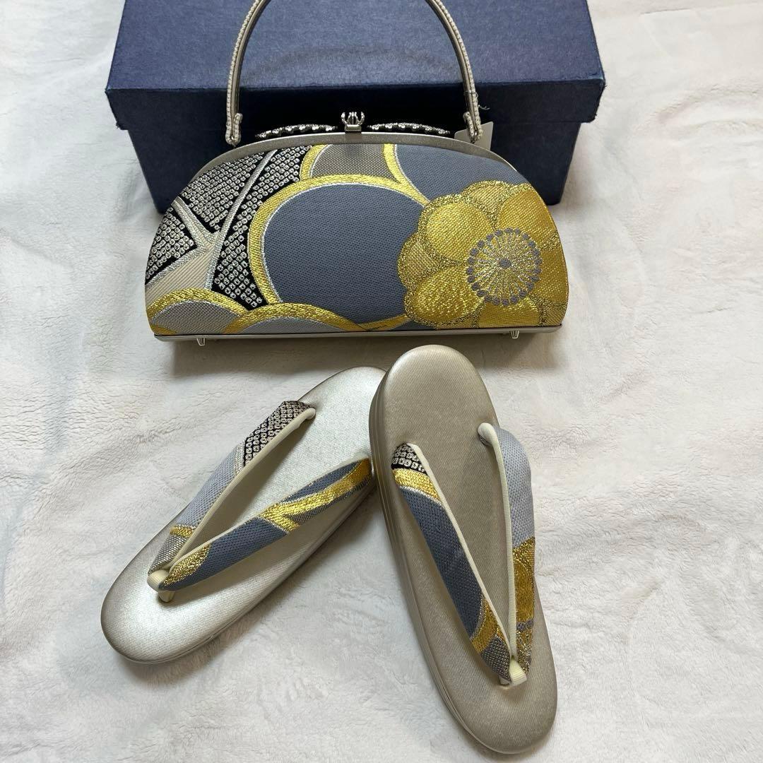 新品未使用訳あり和柄花柄バッグ草履セット草履バック着物振袖訪問着留袖成人式結婚式