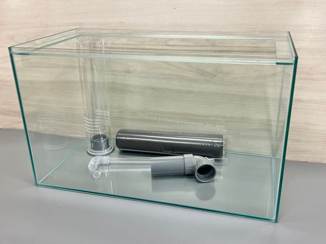 600×300×360オールガラスオーバーフロー水槽 フランジ加工仕様