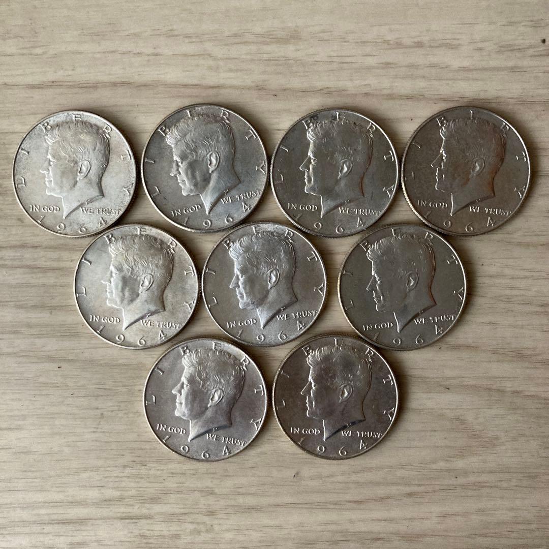 ジョン・F・ケネディ　ハーフダラー　1964年　9枚セット