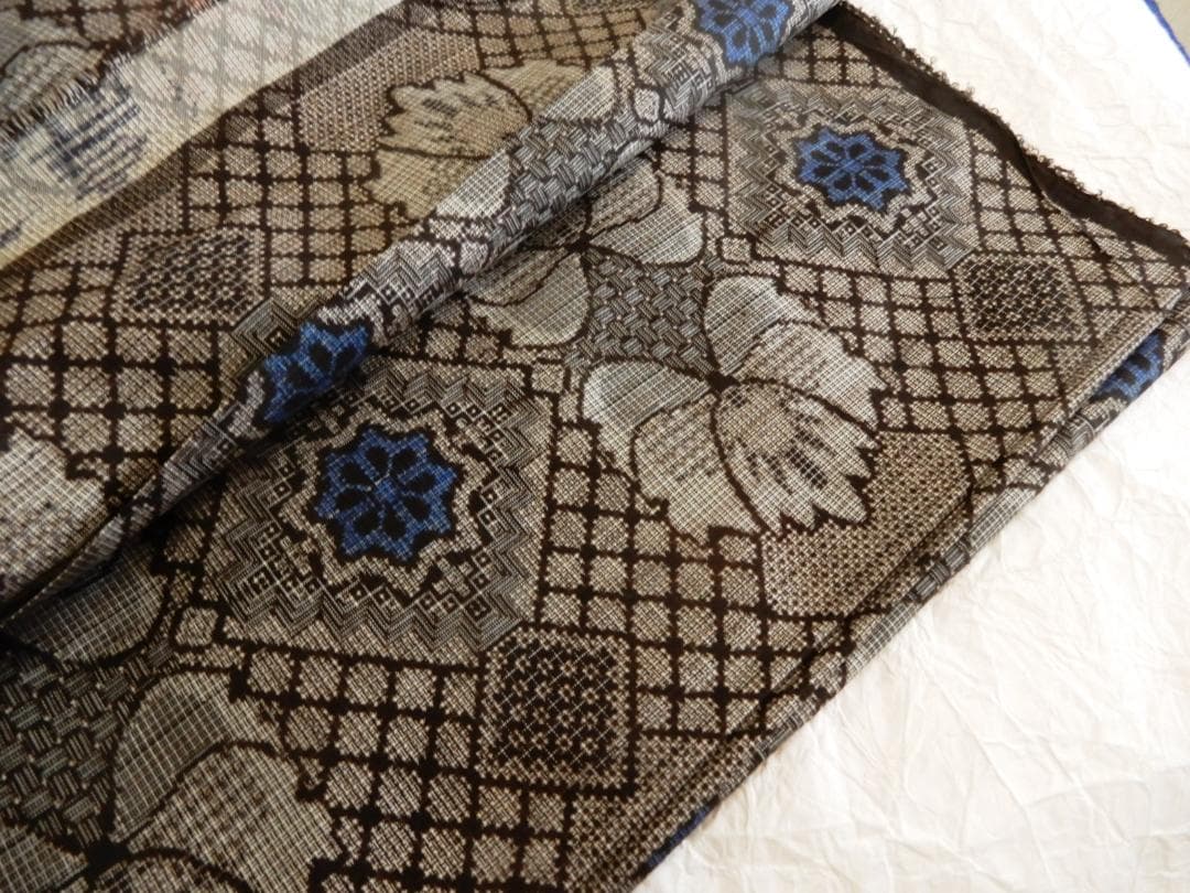 正絹・本場奄美大島紬着尺反物・手織り・泥染・藍染