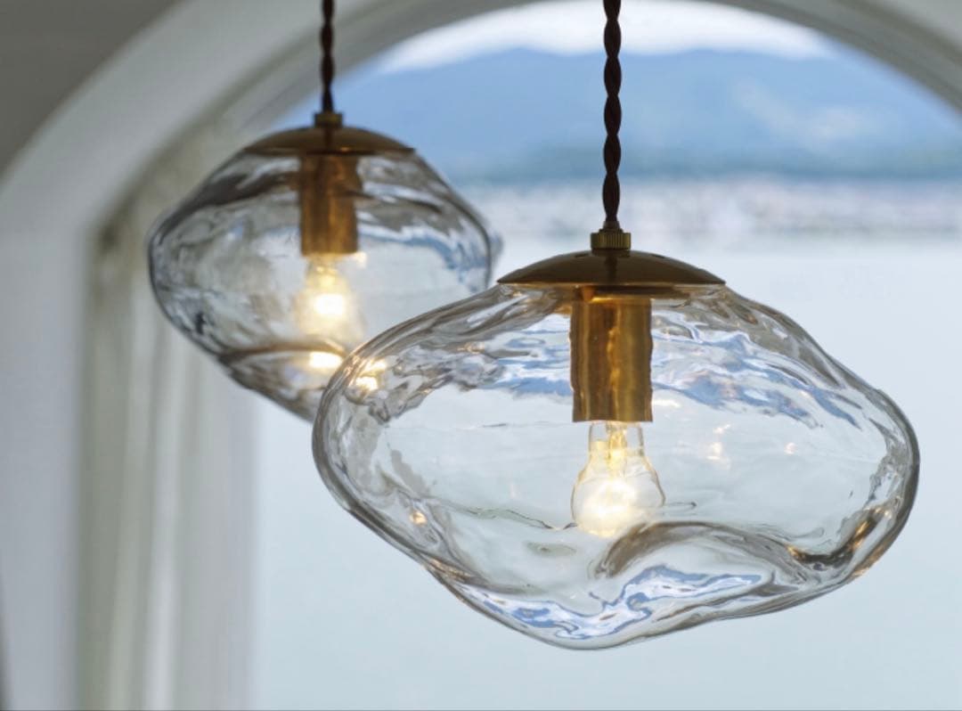 インターフォルム未使用ペンダントライト クリアガラス