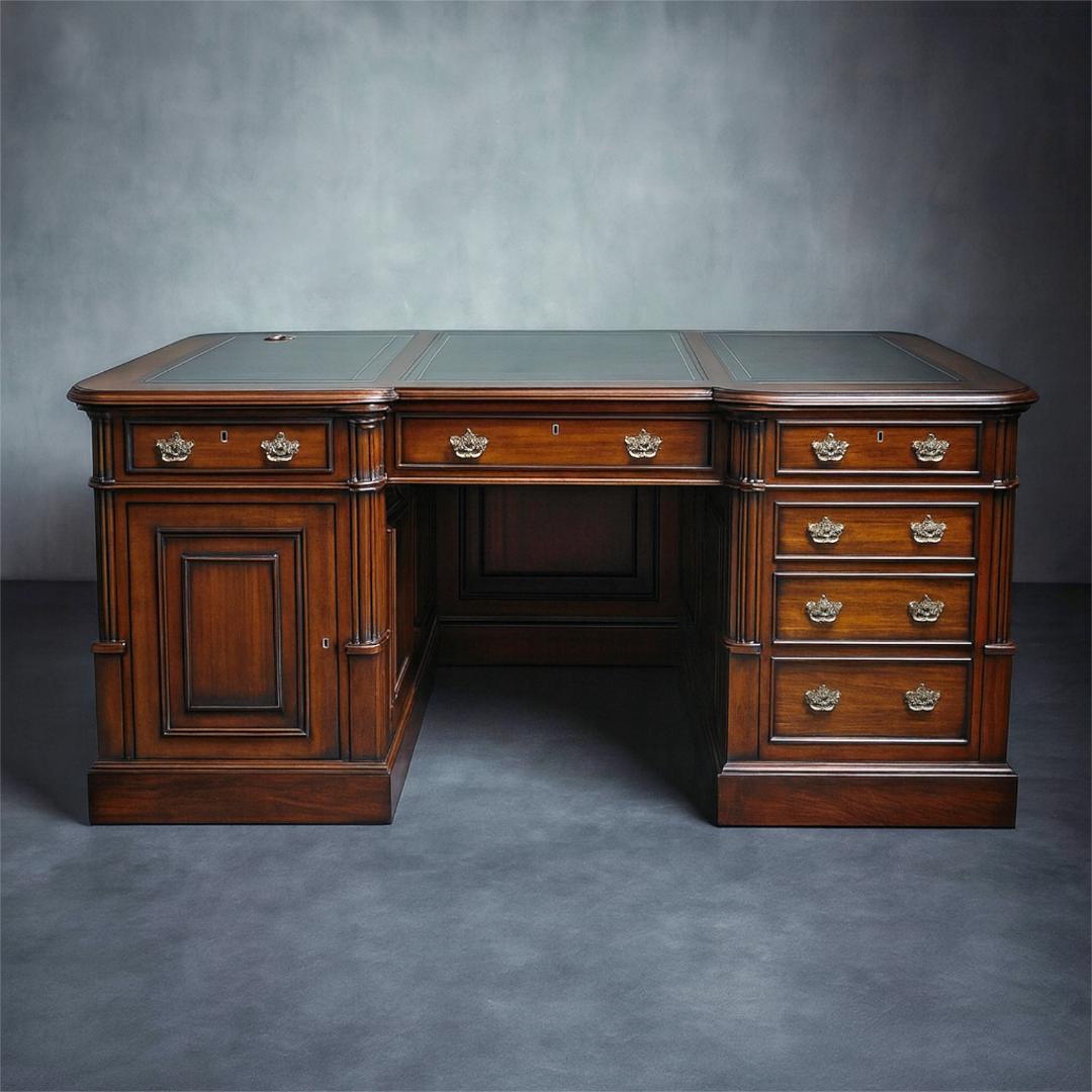 プレジデントデスク 両袖 デスク　アンティーク マホガニー 社長デスク