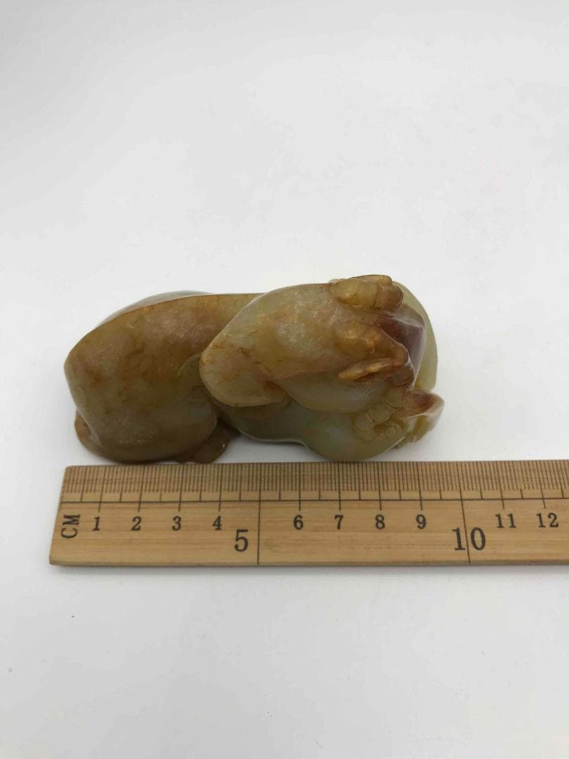 漢時代　和田玉　瑞獣　瑞馬　神駿　玉彫り　古玉石　時代物(F-33)