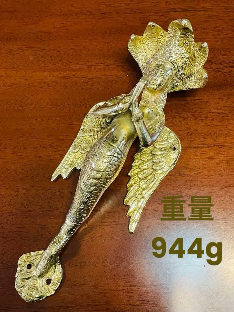 新品　送料無料 アンティーク ドアハンドル ナーガ 蛇神 龍神 約27㎝⑧