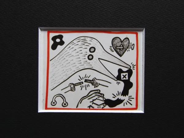 Keith Haring、No.155、希少画集画、新品額装付、状態良好