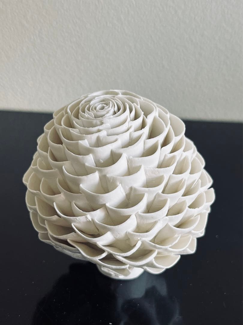 山元規子　オブジェ　陶ー卵殻ー　　（M）見立て　茶室飾　茶道　インテリア　アート