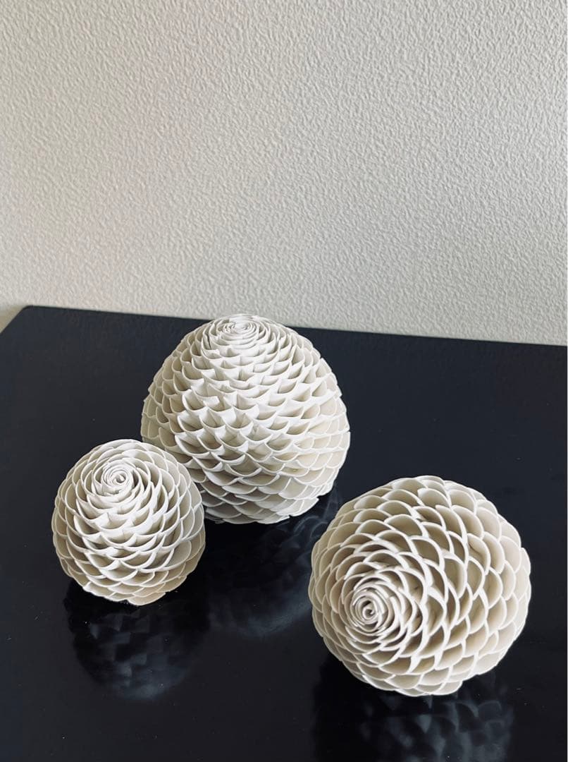 山元規子　オブジェ　陶ー卵殻ー　　（M）見立て　茶室飾　茶道　インテリア　アート