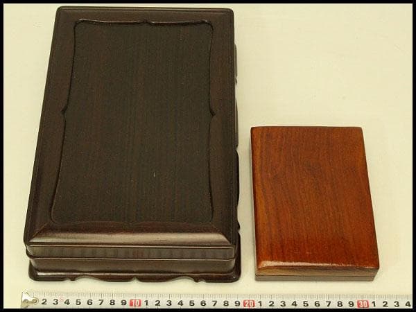 文房具 唐木 硯箱 二件(ZE403)