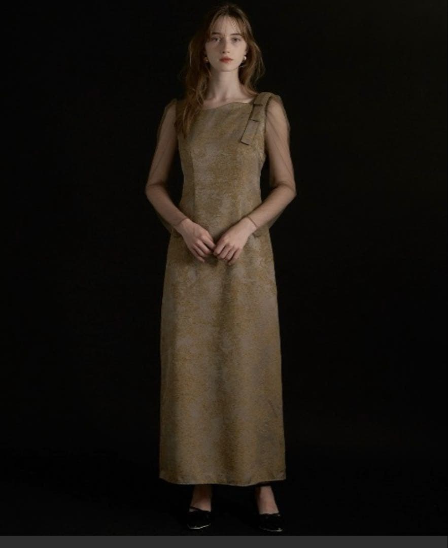 LE’RURE/ショルダーリボンドレス Sサイズ　【試着のみ】