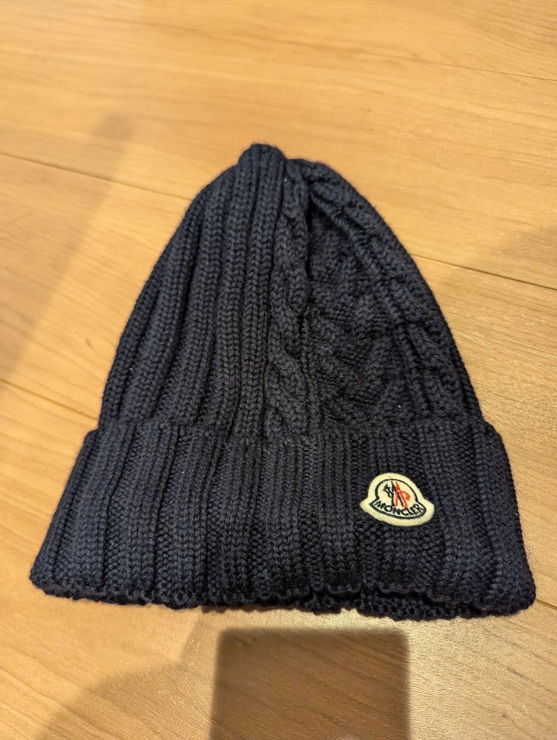 MONCLER　ニット帽　モンクレール 　ケーブル編み　ニット　 ネイビー