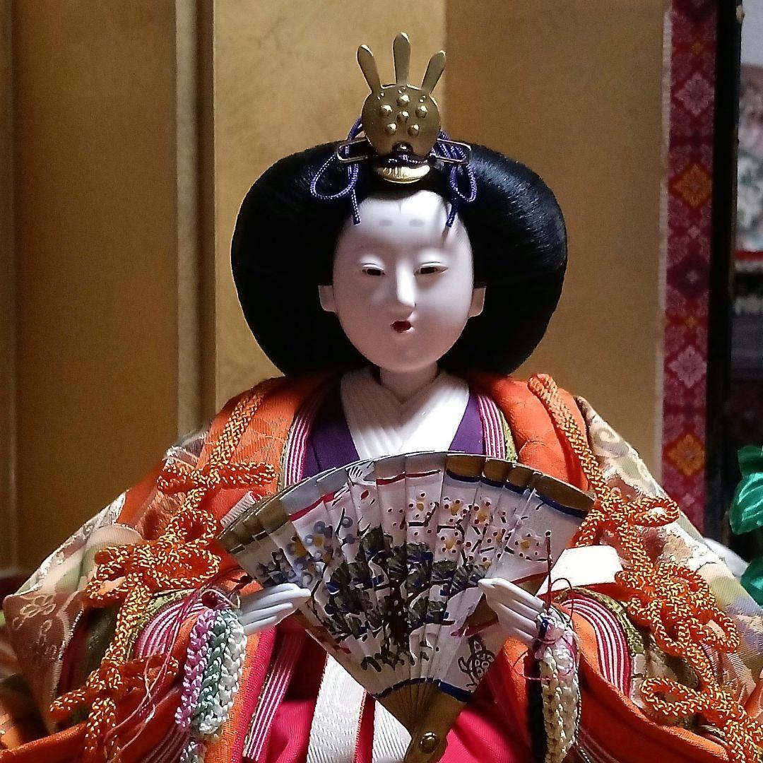 雛人形　親王飾り　内裏雛　秀玉作「7番」　装飾フルセット　骨董的価値お雛様