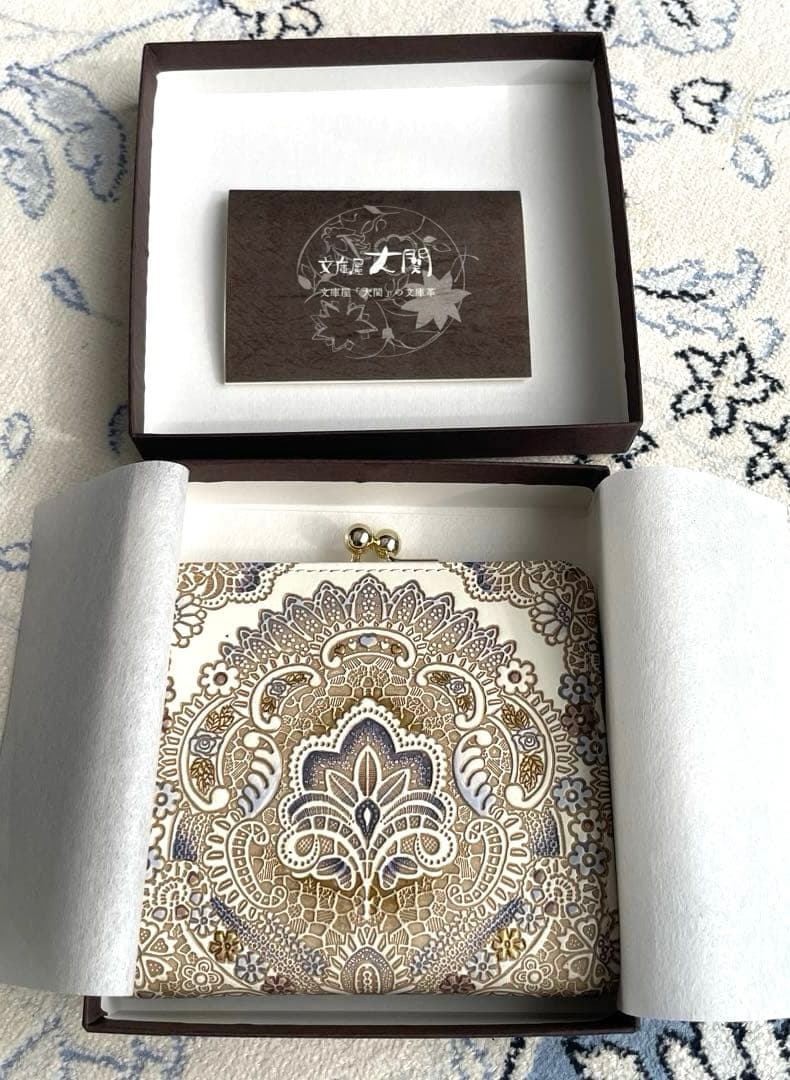 文庫屋大関　四角いがま口（アンティークレース）