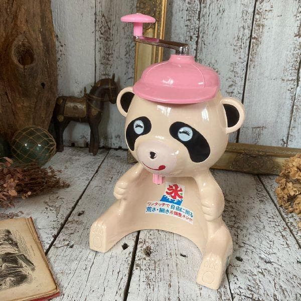 80sヴィンテージ*高橋ライト工業所*古いパンダ 型のかき氷機*氷削機*レトロ