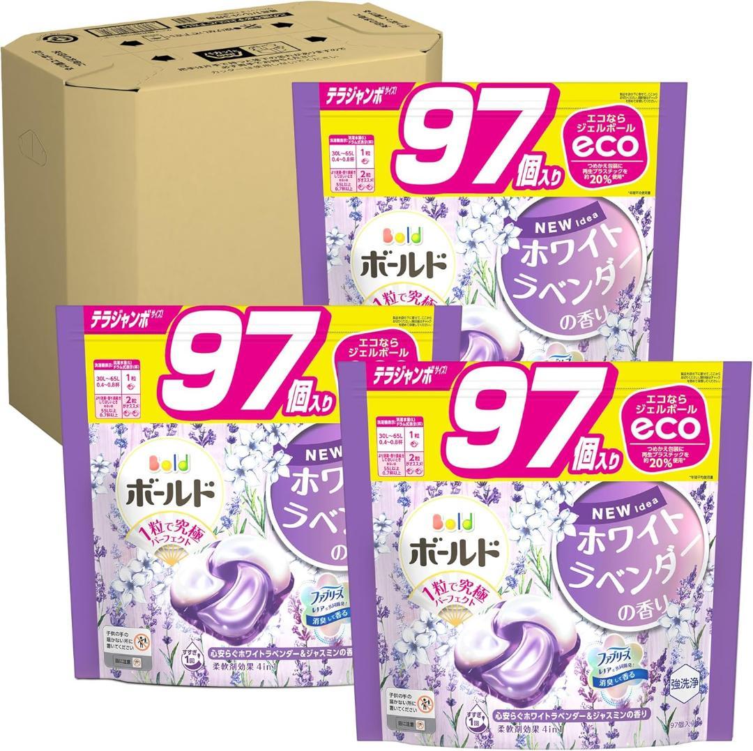 ボールド　ジェルボール4D ホワイトラベンダー&ジャスミン 詰替 97個×3袋