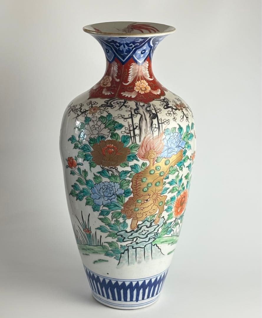 伊万里 色絵 金彩 染付 高さ約56cm 花瓶 花生 飾壷 飾瓶