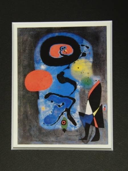 ジョアン・ミロ、赤い太陽、希少画集画、新品額装付