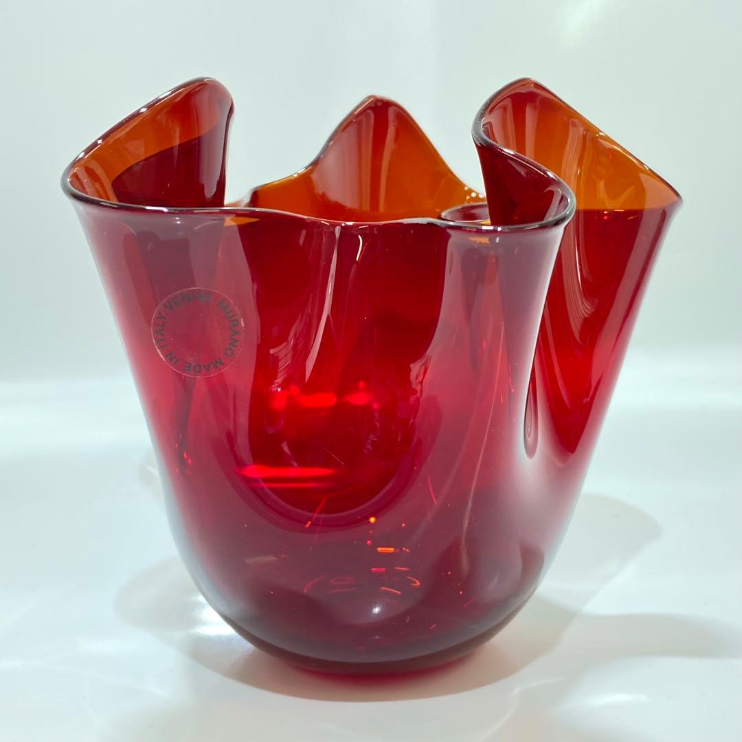 ベネチアンガラス VENINI ヴェニーニ 花器 花瓶 ムラーノ島 イタリア