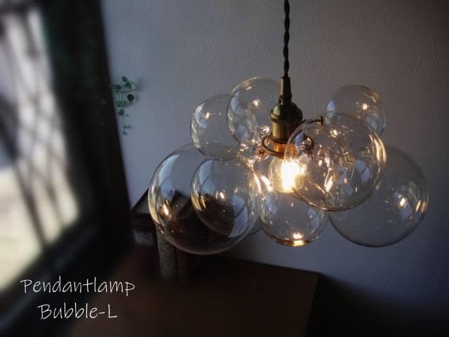 ポポラート　バブルガラスペンダントランプクリアLペンダントライト