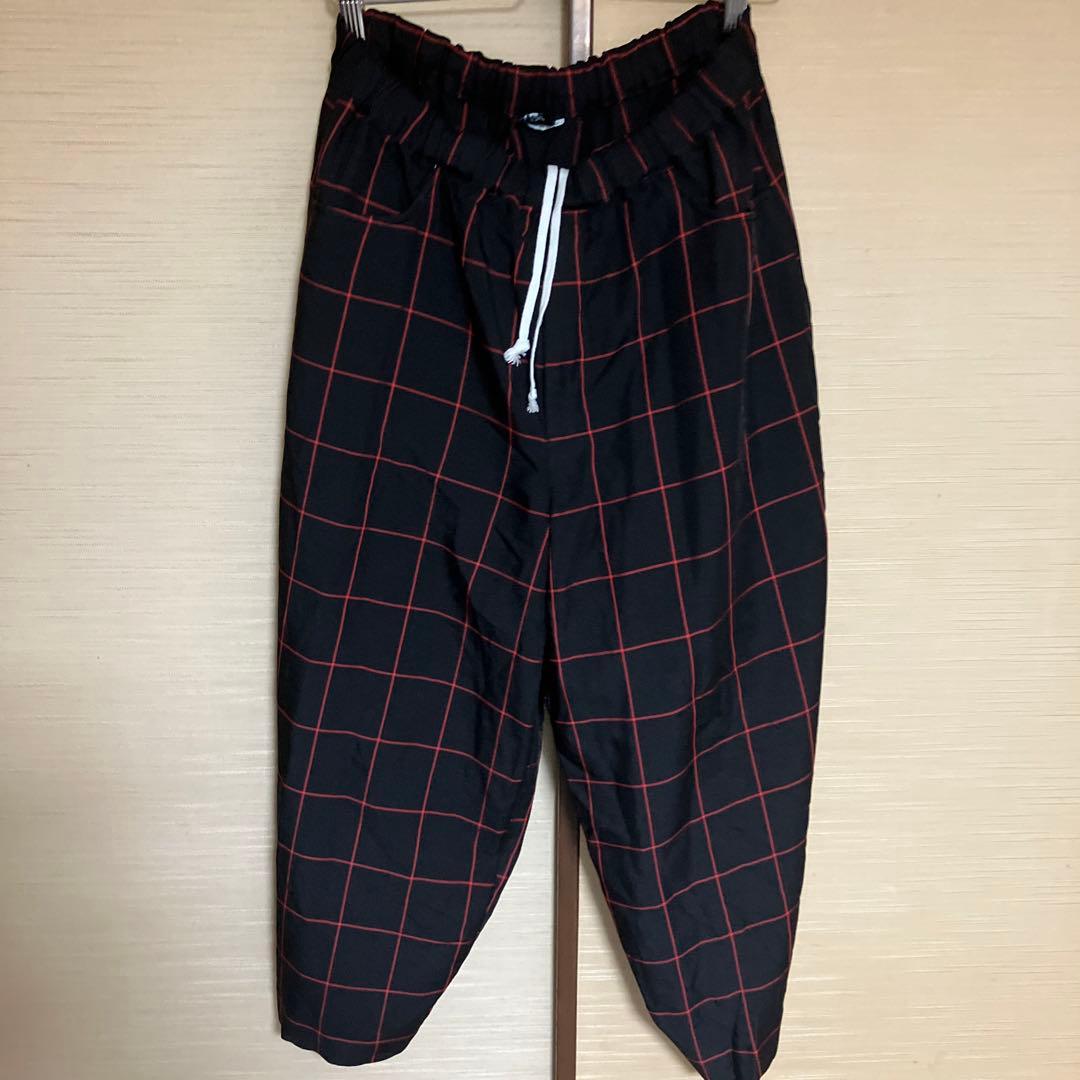 完売商品ブラックコムデギャルソン格子柄バルーンパンツ