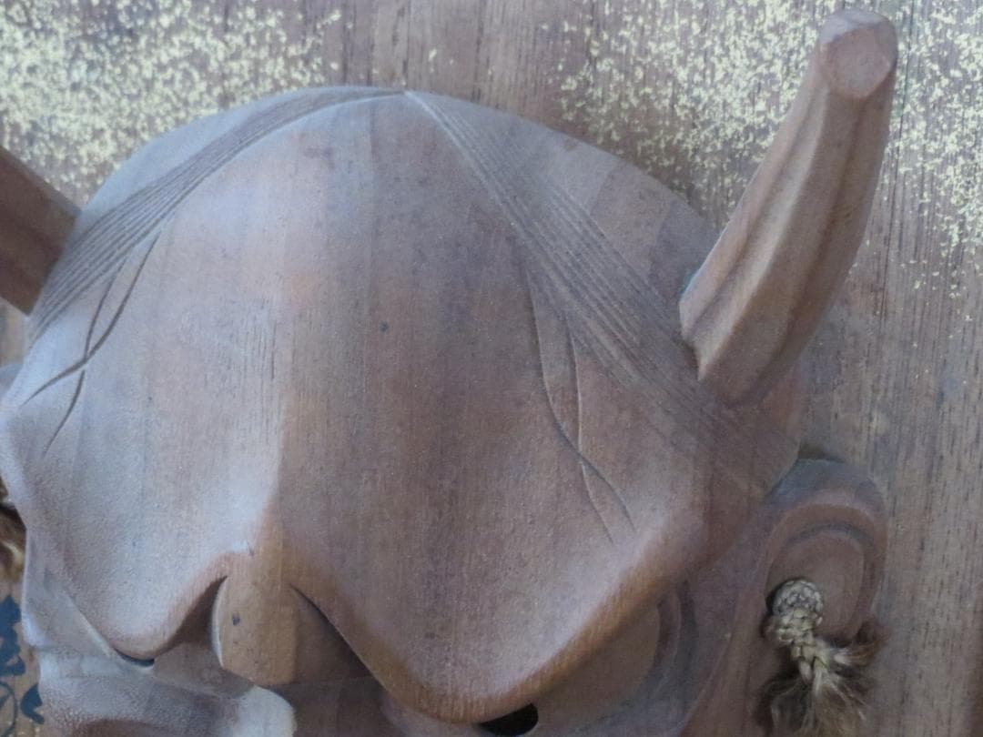 ★讃岐一刀彫　山中象堂作　木彫　般若面　魔除け　縁起物★神楽面・能面