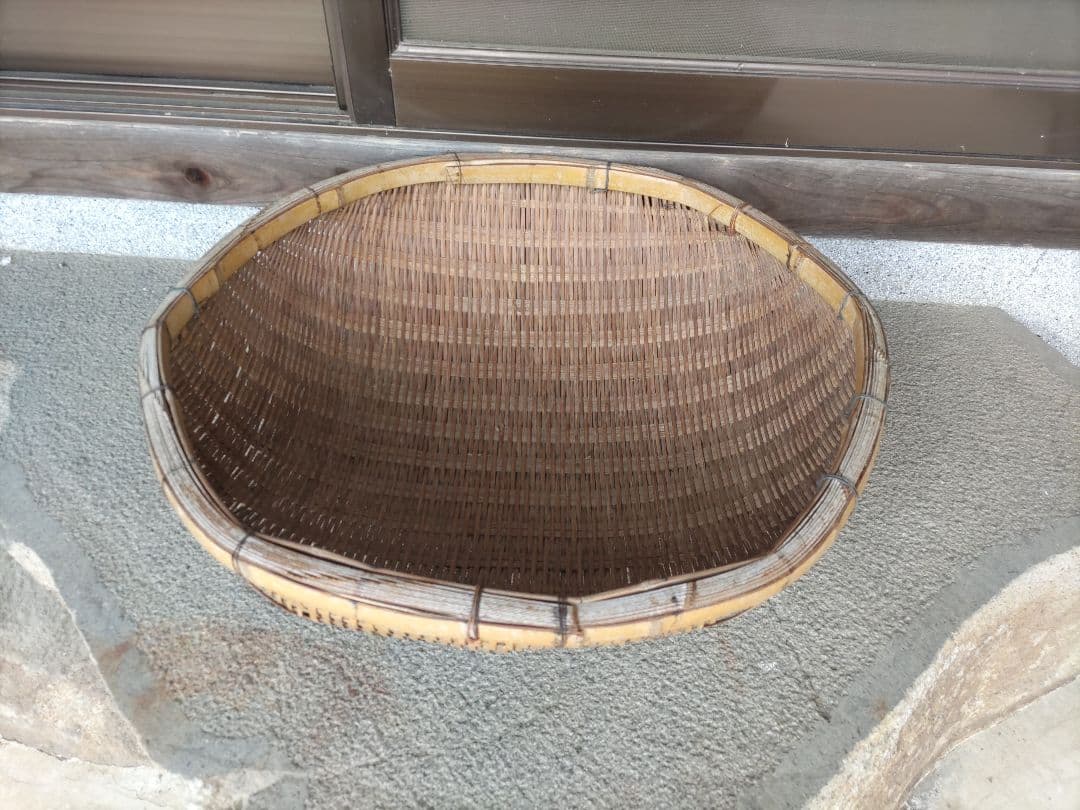 昭和レトロ　特大　丸型　竹ザル　竹かご　竹細工