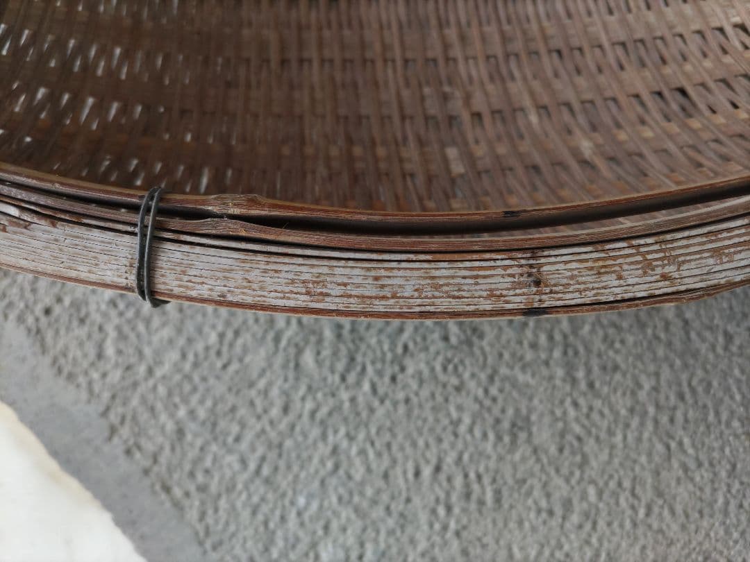 昭和レトロ　特大　丸型　竹ザル　竹かご　竹細工