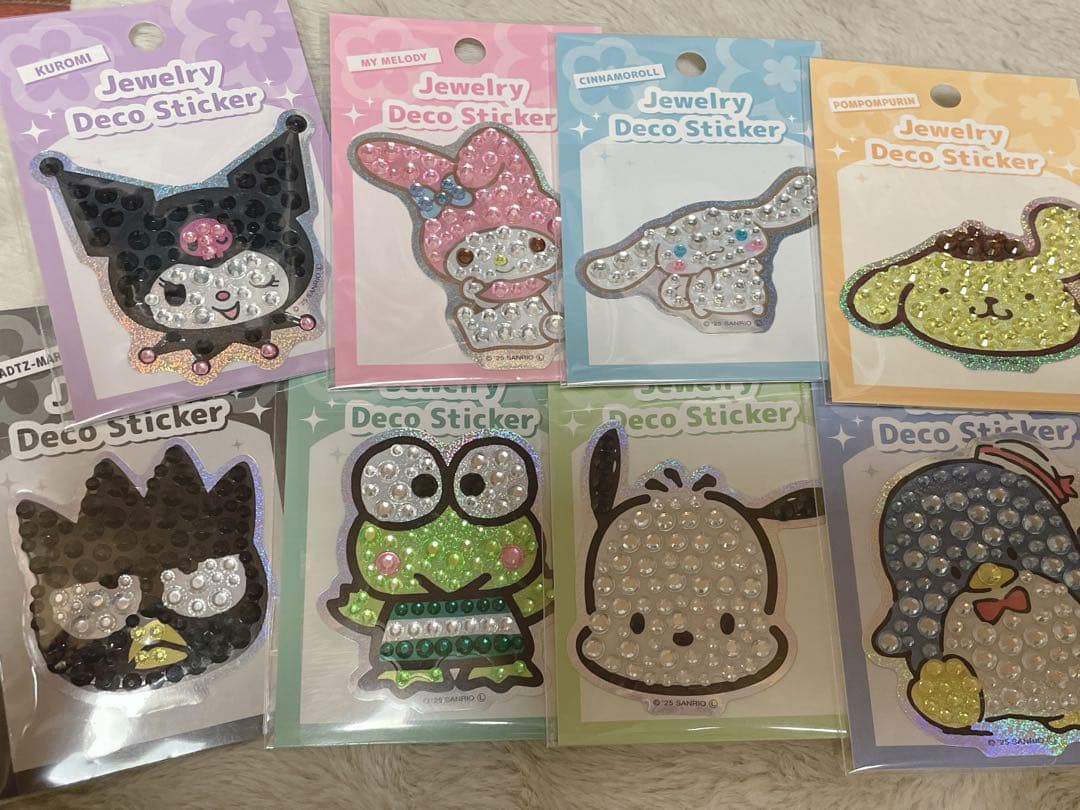 【組み合わせ購入・バラ売り可能】サンリオ ジュエリーデコステッカー 8種類