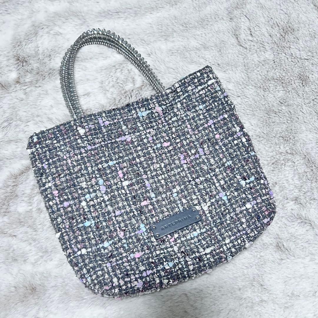 ANTEPRIMA ワイヤー　ツイード　スモール　ミニバッグ　グレー