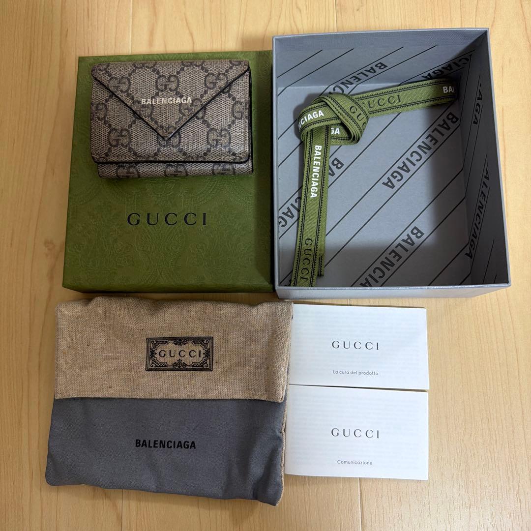GUCCI x Balenciaga hacker 三つ折り財布　ミニウォレット