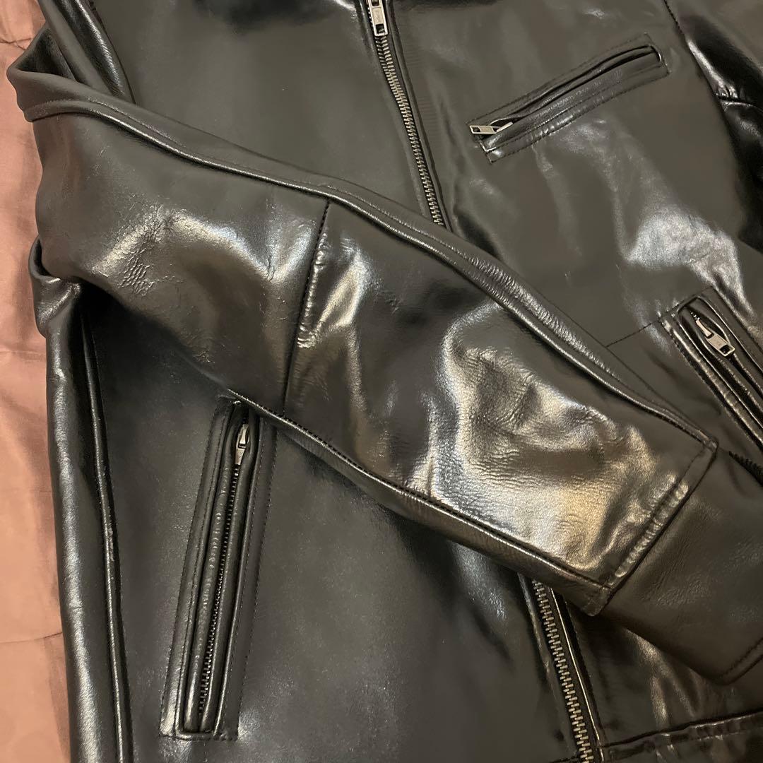 FORTIME ホースハイド 肉厚固 ブラック レザー ジャケット L