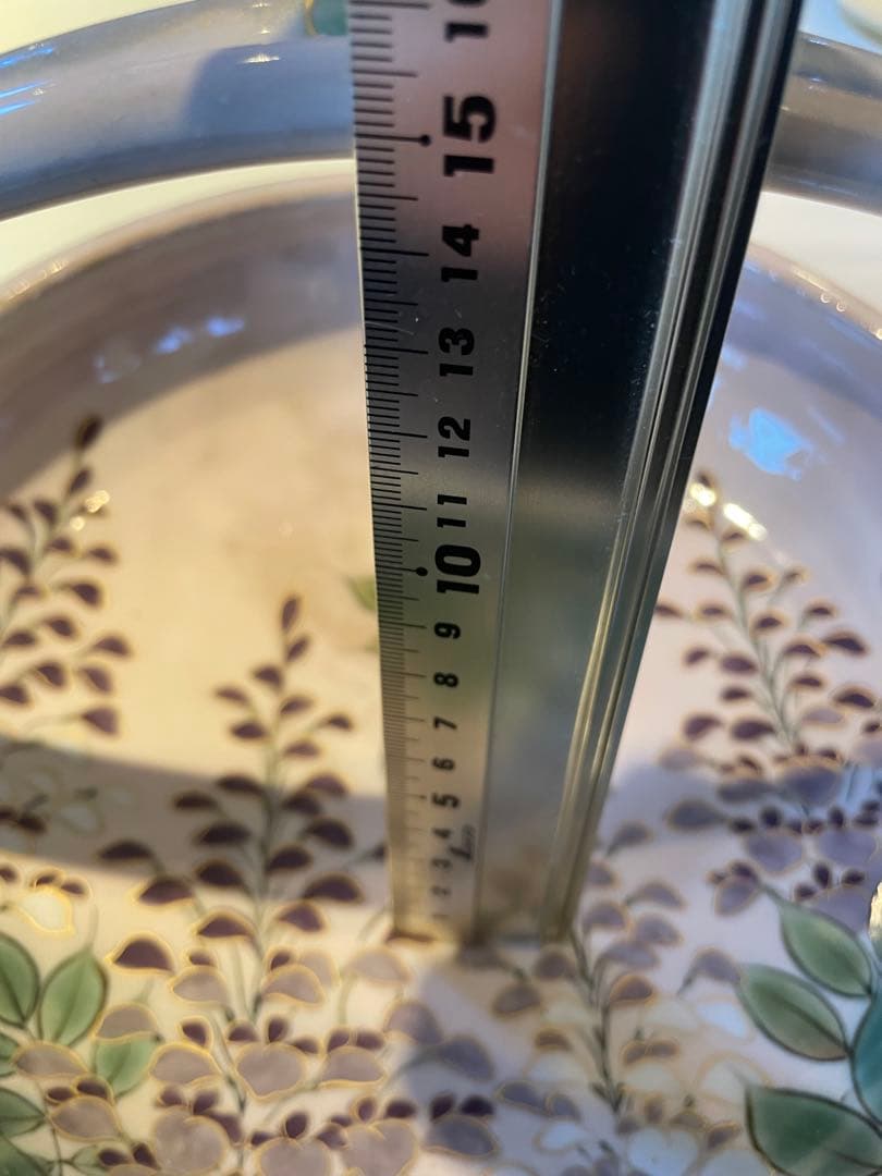 陶葊　陶あん　取手付き器　藤の花