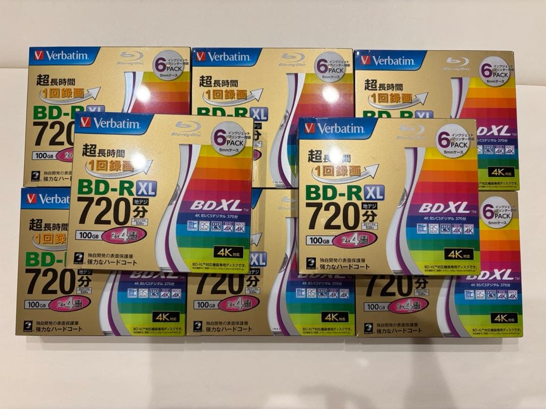 【新品】Verbatim　BD-R XL　1回録画　6枚入り　8個セット