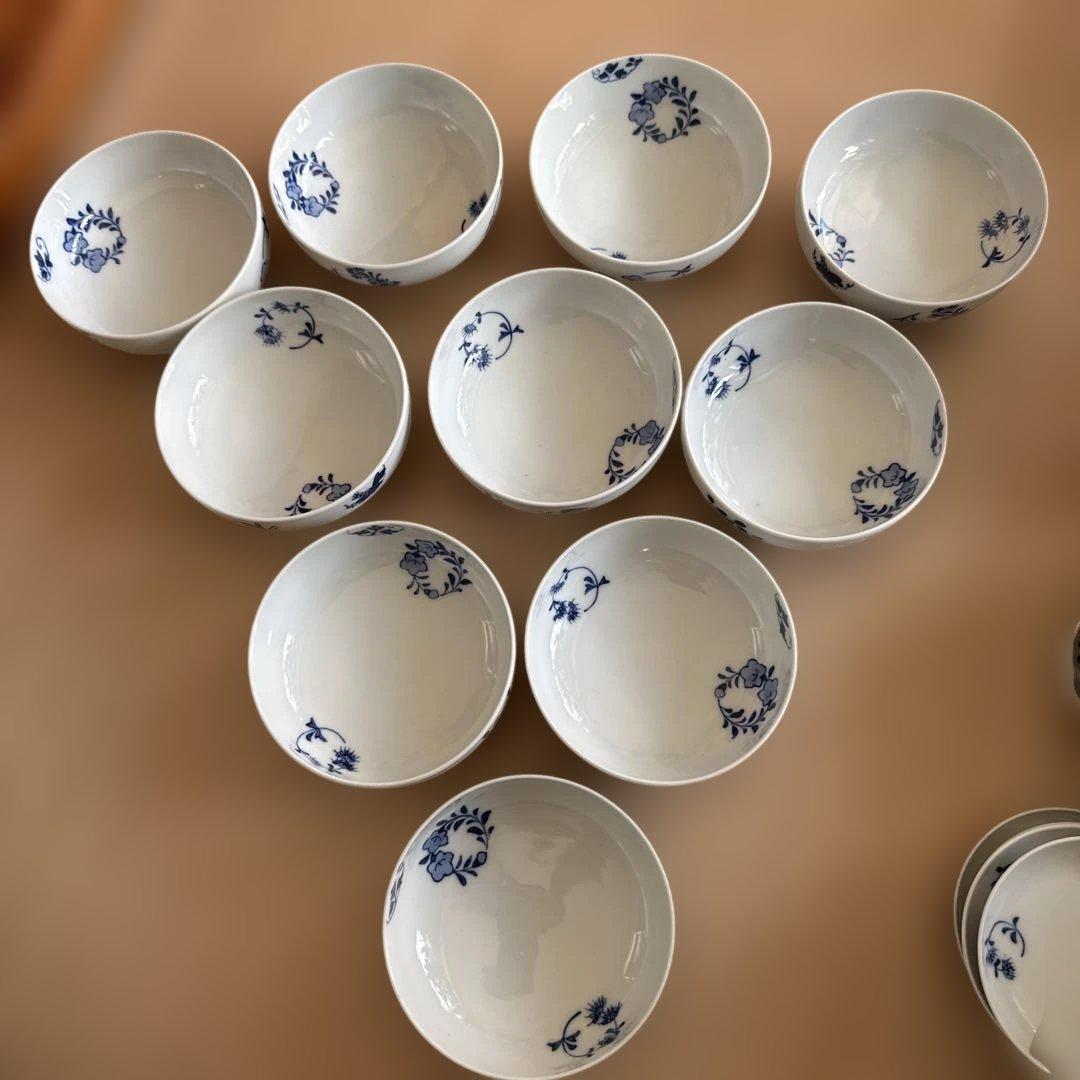 平安　喜泉造　七草模様　鉢　小鉢　中附　白泉　陶工白泉