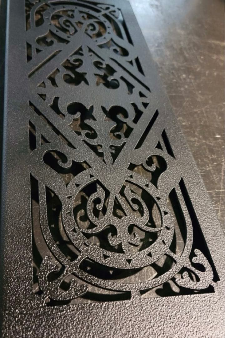 キルギス民族模様柄　IGT規格ハーフユニット天板　黒塗装　2枚セット