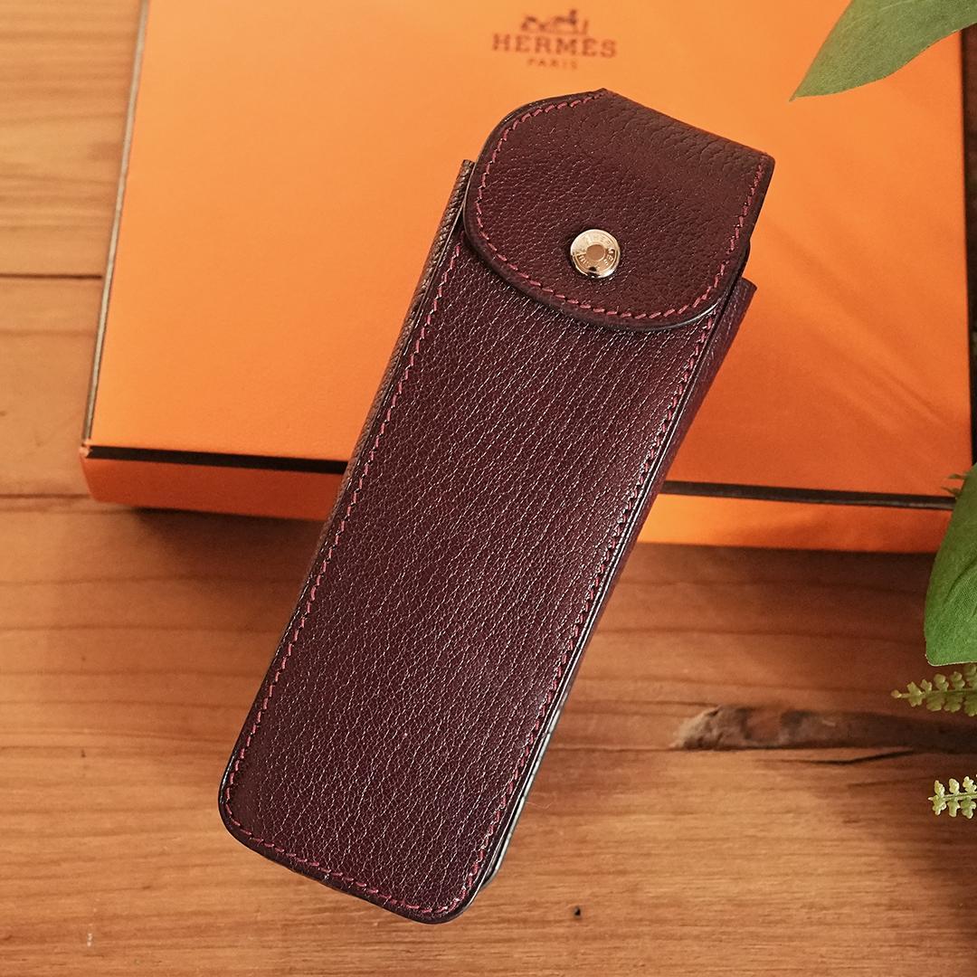 HERMES エルメス ペンケース ペンポーチ　マルチケース ブラウン　筆入