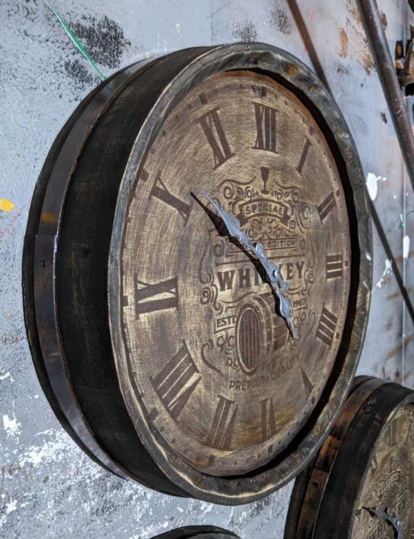 ラスト1個 ウイスキー樽 壁掛け時計 バレル型 ウォールクロック ホグスヘッド