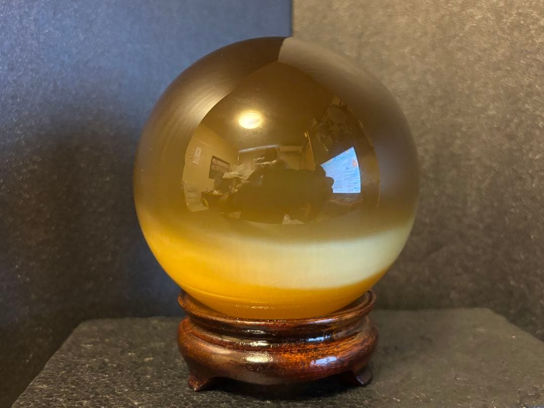 超特大キャッツアイ猫目石球(玉)開運パワーストーン！9.5cm