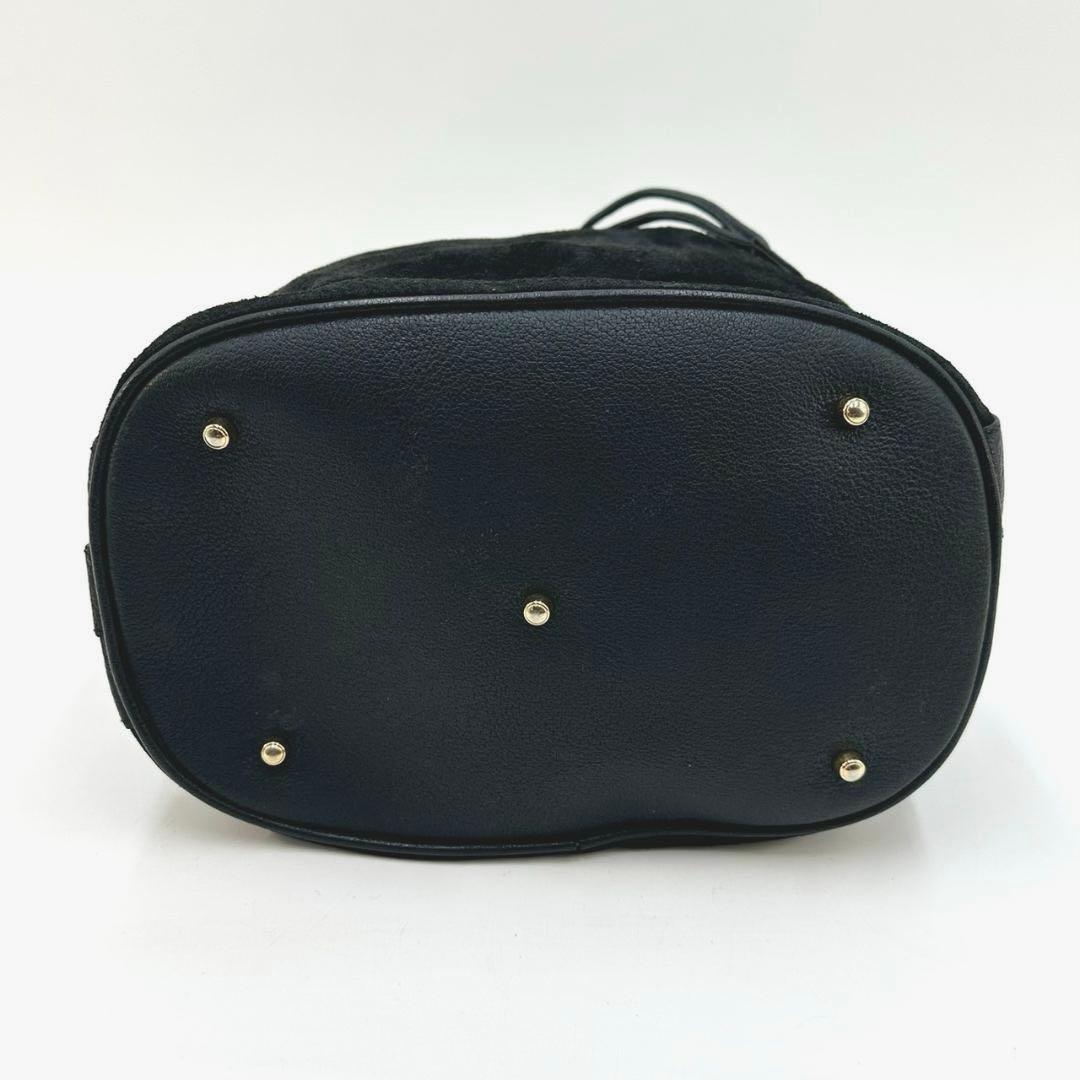 GUCCI グッチ バンブー 巾着 2way ハンドバッグ ショルダーバッグ 黒