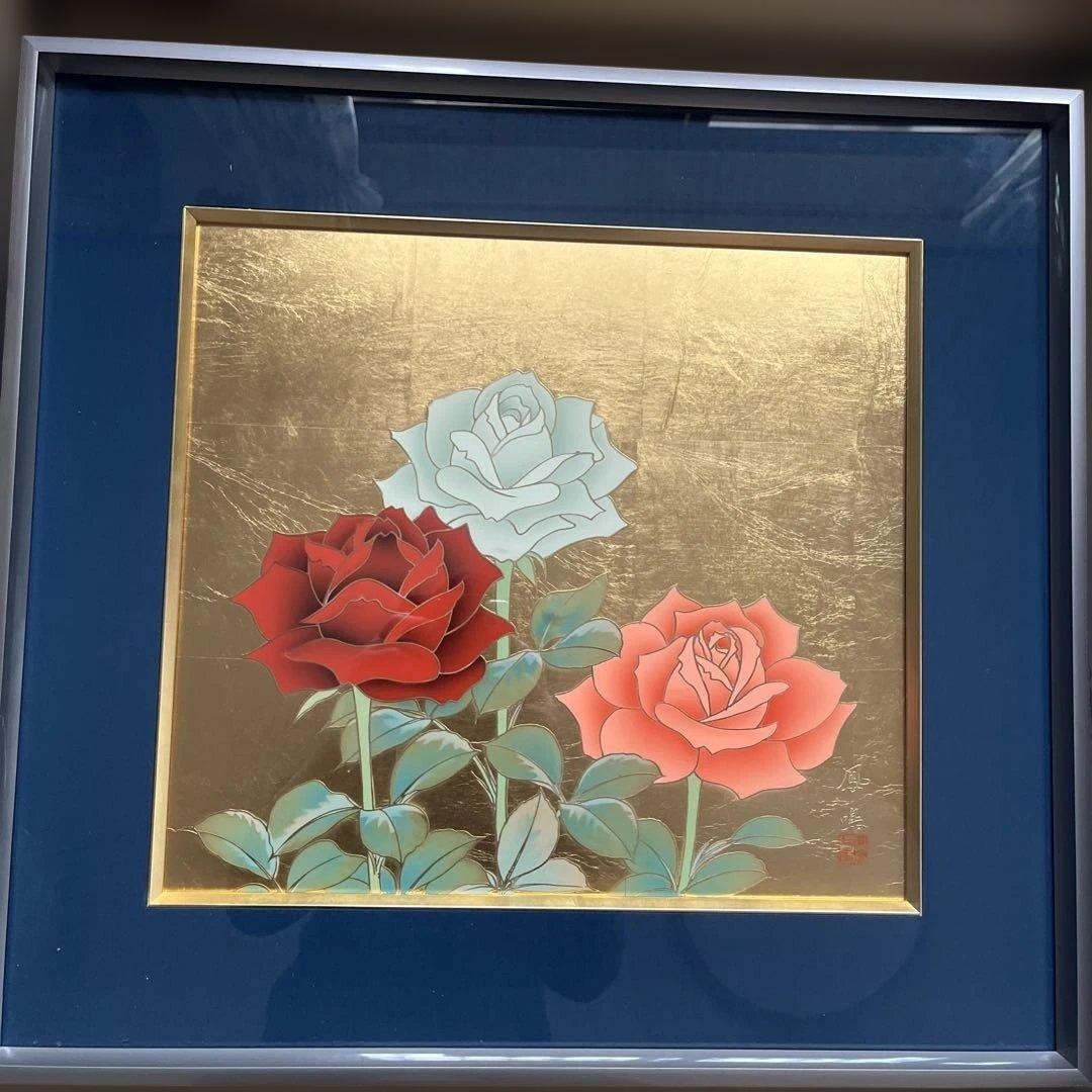 宮越鳳鳴　加賀金箔七宝工芸　薔薇