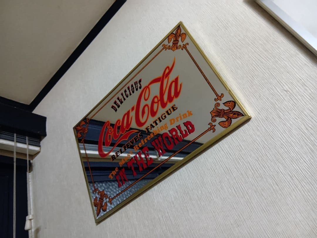 1980's Coca-Cola　当時物　ビンテージ　パブミラー　広告プレート