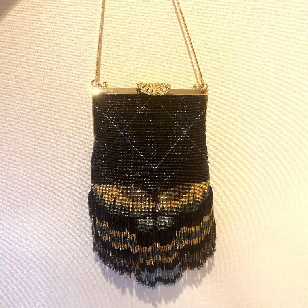 アンティーク総ビーズ　ハンドバッグ