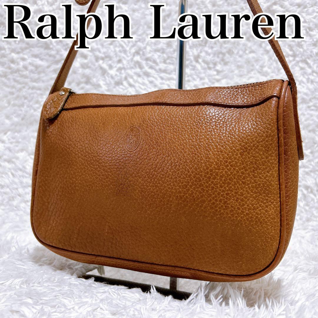 希少品✨ポロラルフローレン　ショルダーバッグ　ブラウン　ホースロゴ　ヴィンテージ